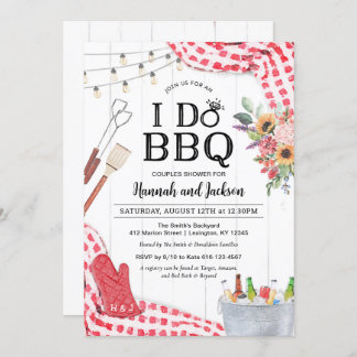 Hago Invitación de ducha de bodas de barbacoa