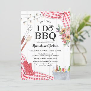 Hago Invitación de ducha de bodas de barbacoa