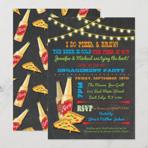 Hago invitaciones a Pizza y Brew Engagement Party