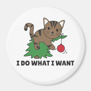 Hago Lo Que Quiero Un Imán Gato De Navidades Graci
