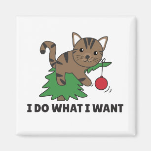 Hago Lo Que Quiero Un Imán Gato De Navidades Graci