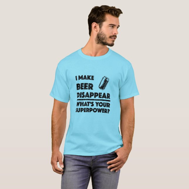 Hago que la cerveza desaparezca - Camiseta básica  (Anverso completo)