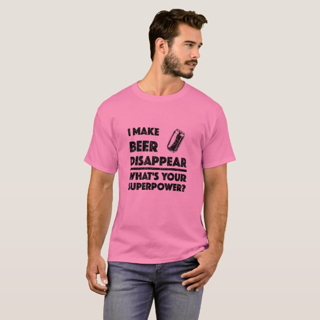 Hago que la cerveza desaparezca - Camiseta básica  (Anverso completo)