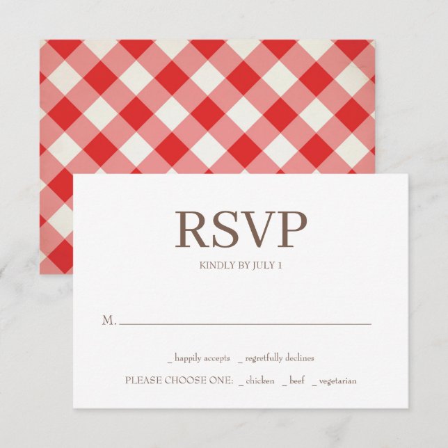 Hago tarjetas RSVP de Boda de barbacoa (Anverso / Reverso)