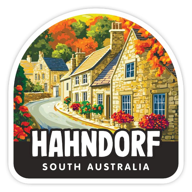 Hahndorf, Pegatina de Australia del Sur (Hahndorf, South Australia Arch Shaped Sticker)