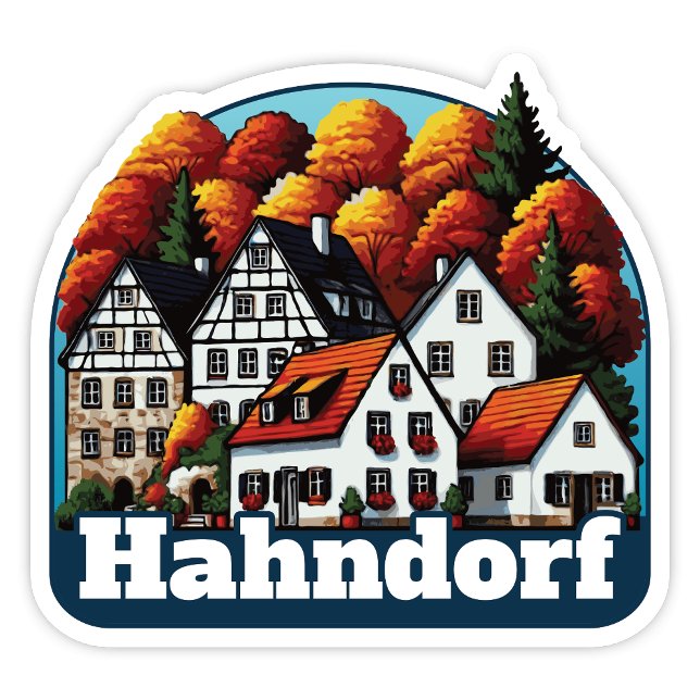 Hahndorf, Pegatina de SA (Hahndorf SA Sticker. Popular German themed town in South Australia.)