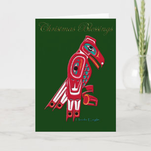 HAIDA EAGLE Navidades Bendición Tarjeta de Navidad