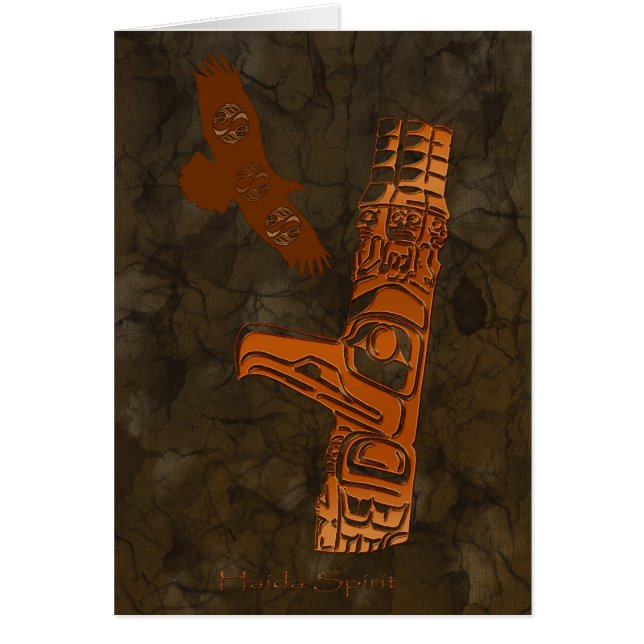 Haida Eagle & Totem Pole Series de Arte (Frente)