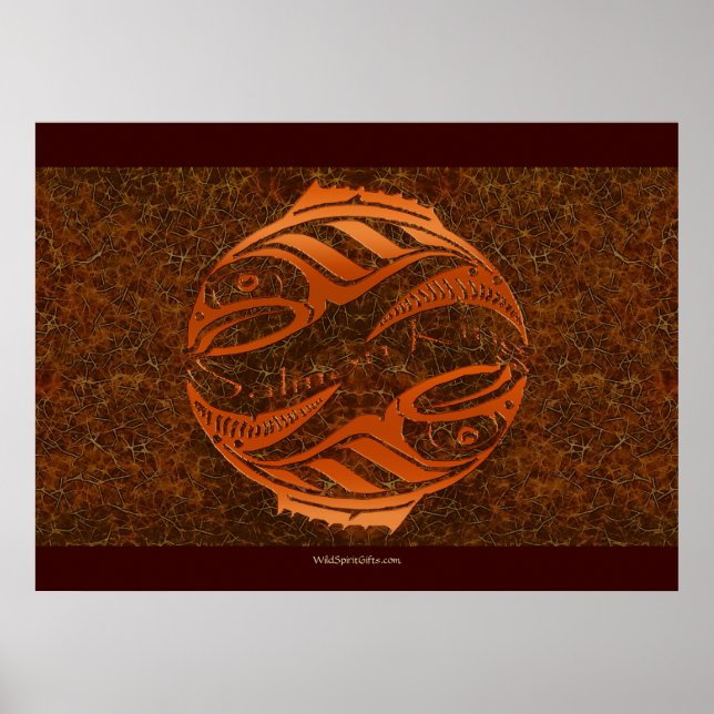 HAIDA SALMON KING Poster de arte nativo americano (Frente)