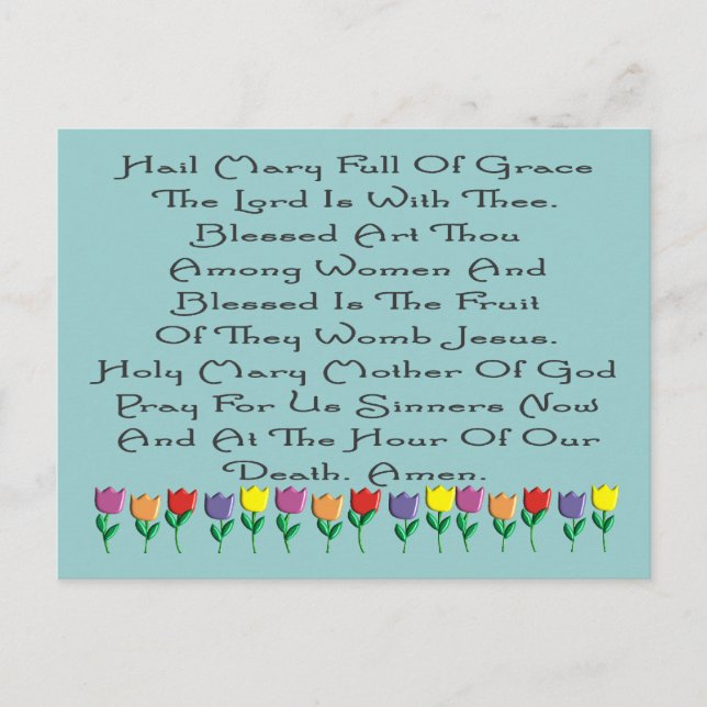 Hail Mary Regalos católicos de oración y tarjetas (Anverso)