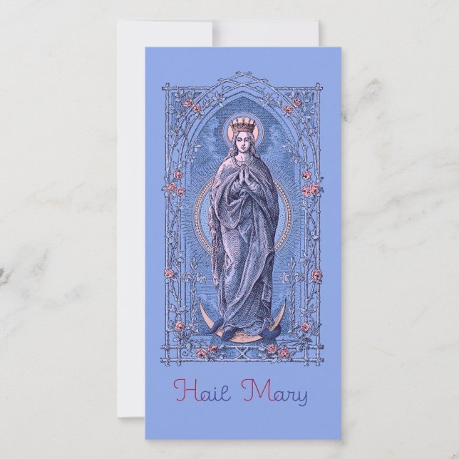 Hail Mary, tarjeta de oración de Grace (Anverso)