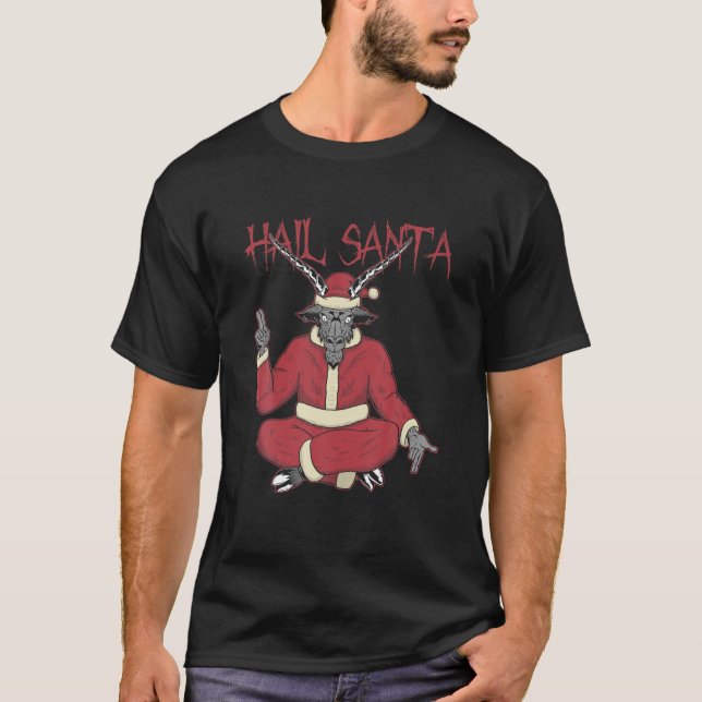 Hail Santa Ugly Navidades Sweater Rock Metalizado  (Anverso)
