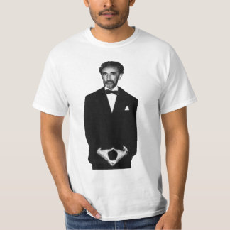 Haile camisa negra y blanca de Selassie de la foto