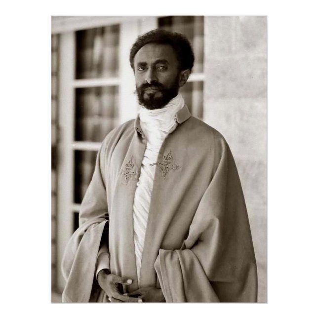 Haile Selassie - HIM - Rastafari - Wood Poster (Anverso)