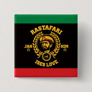 Haile Selassie I Jah Rastafari Reggae Rasta Botón