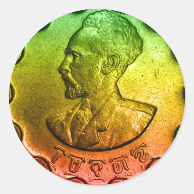 Haile Selassie Santeem Pegatina (Anverso)