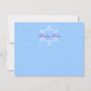 Hailey Bat Mitzvah Invitación Damask Gracias