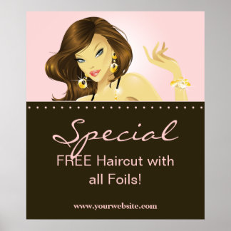 Hair Salon Posters Bonito Mujer Joyería Rosa