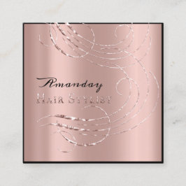 Hair Salon Salon Tarjeta de cita Rosa rosada