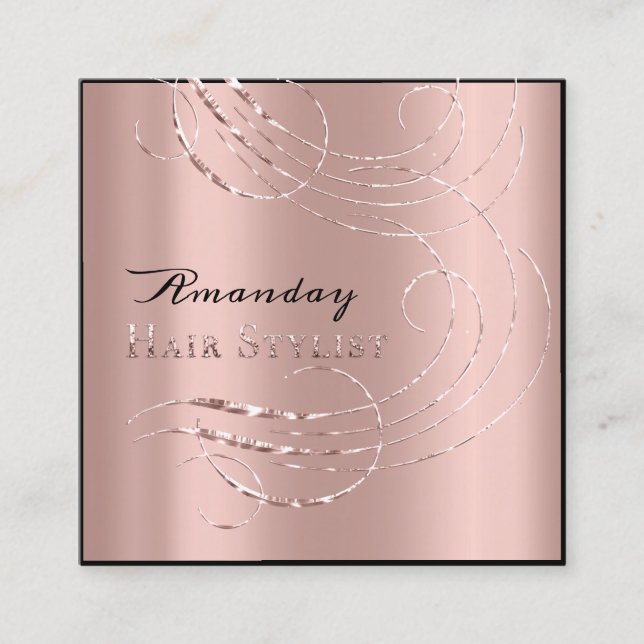Hair Salon Salon Tarjeta de cita Rosa rosada (Anverso)