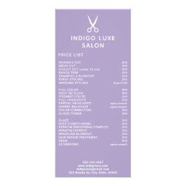 Hair Salon Scissors Purple Service Menu Price List
