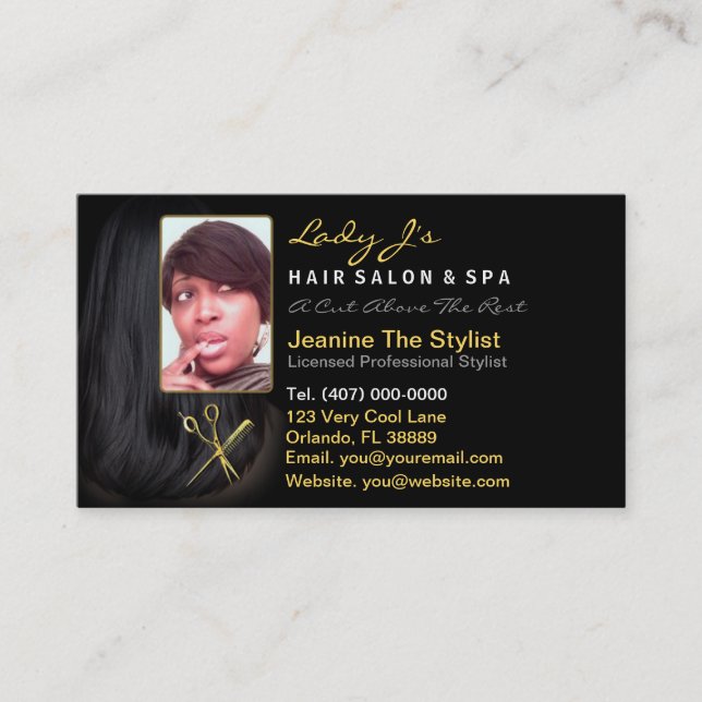 Hair Salon Stylist Nombramiento Tarjeta fotográfic (Anverso)