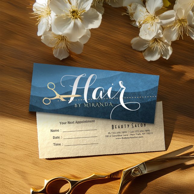 Hair Stylist Hairdresser Beauty Blue Gold Scissors (Subido por el creador)