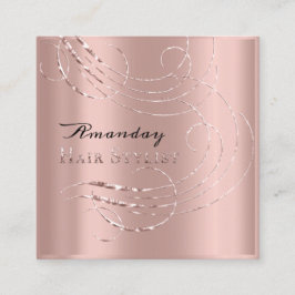 Hair Stylist Salon Tarjeta de cita rosada