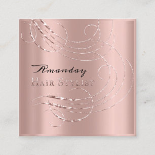 Hair Stylist Salon Tarjeta de cita rosada