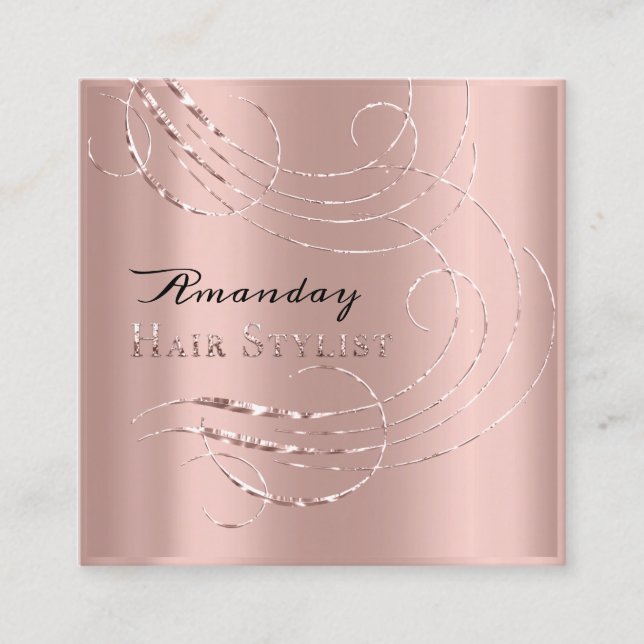 Hair Stylist Salon Tarjeta de cita rosada (Anverso)