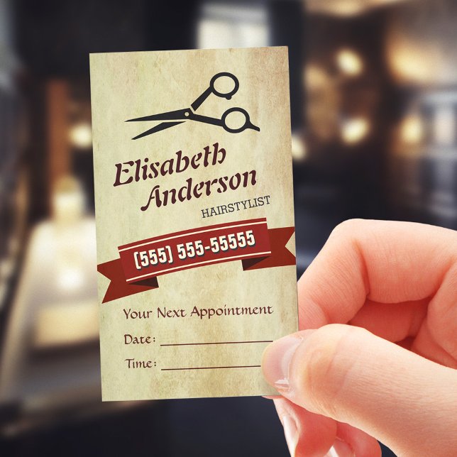 Hair Stylist - Tarjeta de cita creativa retro (Subido por el creador)