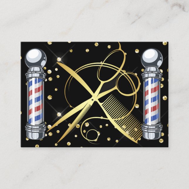 Hair Stylist - Tarjeta de visita Barber (Anverso)