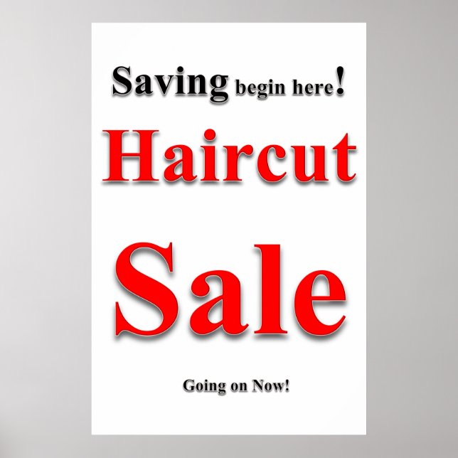 Haircut Sale Beauty Salon Posters de la Barbershop (Frente)