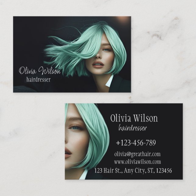 Hairdresser o Beauty Artist tarjeta de negocios mo (Anverso / Reverso)