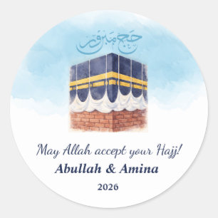 Hajj Mabroor Etiqueta y Sticker Personalizados par
