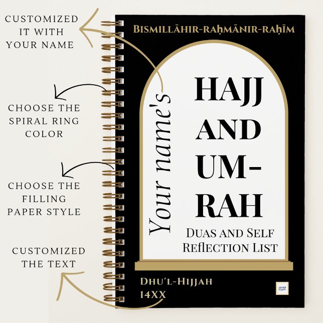 Hajj y Umrah Duas y libro de bolsillo de auto refl (Customizations explained)