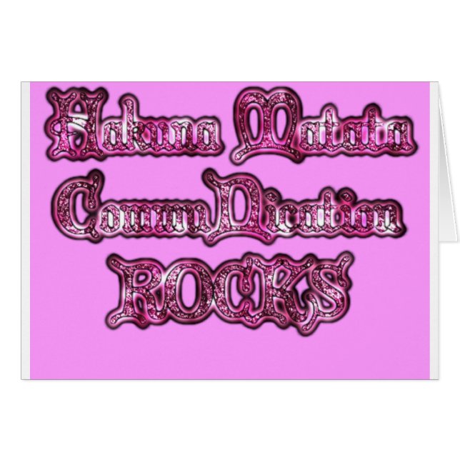 Hakuna Matata Comunicación ROCKS Arte Imprimir (Anverso (Horizontal))