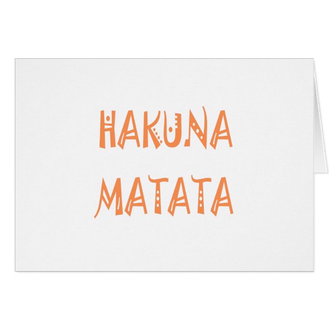 Hakuna Matata Motif Diseño de arte de texto (Anverso (Horizontal))
