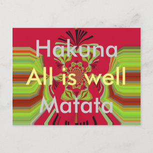 Hakuna Matata todo está bien, patrón de postales