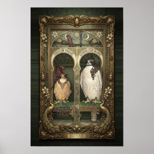 Halcón Art Nouveau - Arte de Pared de Ave de Presa