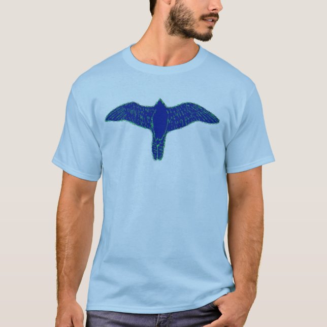 Halcón azul en la camiseta de los hombres (Anverso)