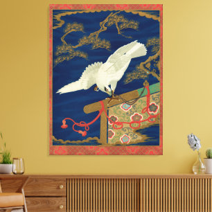 Halcón Blanco Japonés Antiguo Arte G.A. Audsley