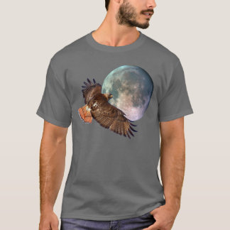 Halcón de cola roja y camiseta con vida salvaje de