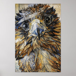 Halcón Mosaico - Arte de Pared de Ave de Presa Geo