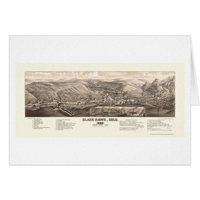 Halcón negro, mapa panorámico del CO - 1882 (Anverso (Horizontal))
