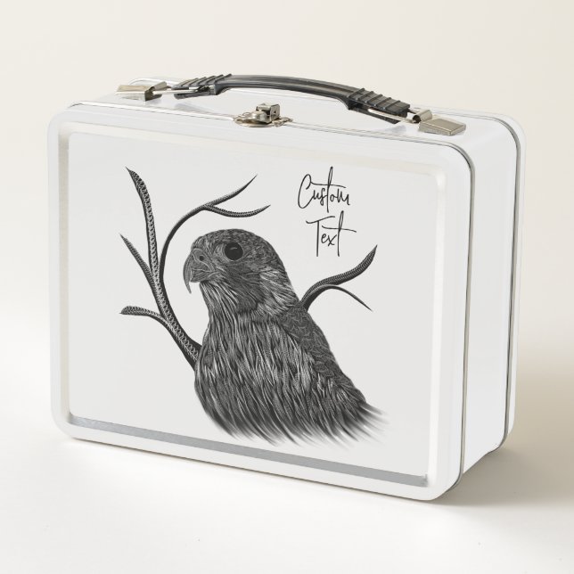 Halcón Peregrino en Ramas de Árbol con Letra a Man (Anverso)