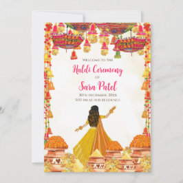 Haldi invitaciones y Haldi invita a Boda hindú