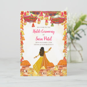 Haldi invitaciones y Haldi invita a Boda hindú