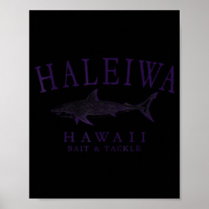 Haleiwa hawaii tiburón vintage ciruela arte pesca