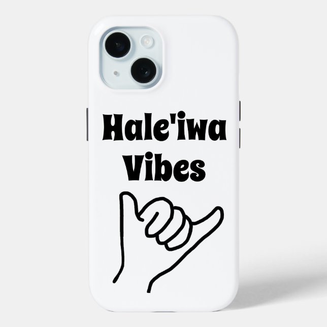 Hale'iwa Vibes Shaka iPhone 15 Funda (Reverso )